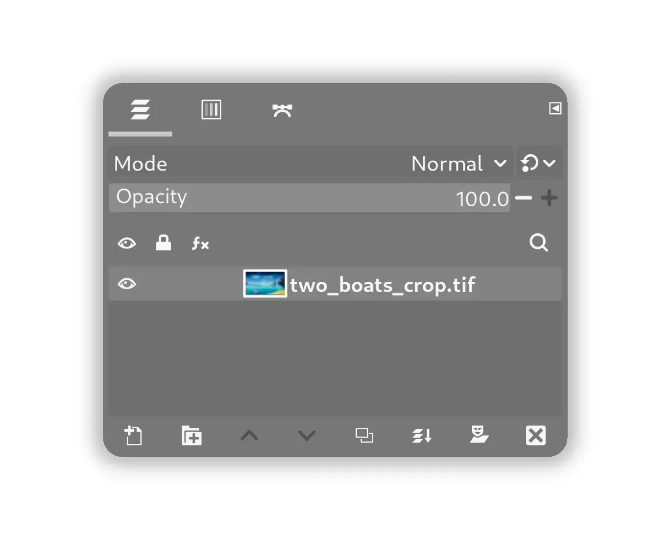 The Layers dialog in GIMP